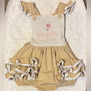 2T “Georgia Rae” Monogrammed Bubble (Busy Bees Smocks)